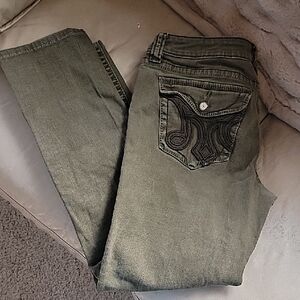 MEK Women's Straight Leg Jeans in Olive